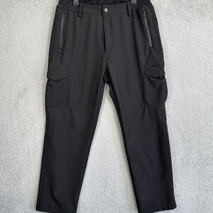 Free Soldier Pants Mens 36 Black Tactical Gear Cargo Fleece Lined Softshell EUC